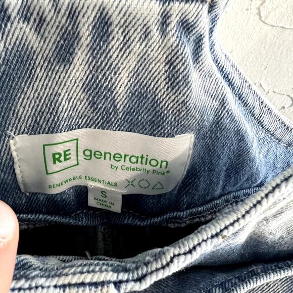 RE Generation denim overall blue dress womens small y2k kawaii streetwear urban - Picture 2 of 8